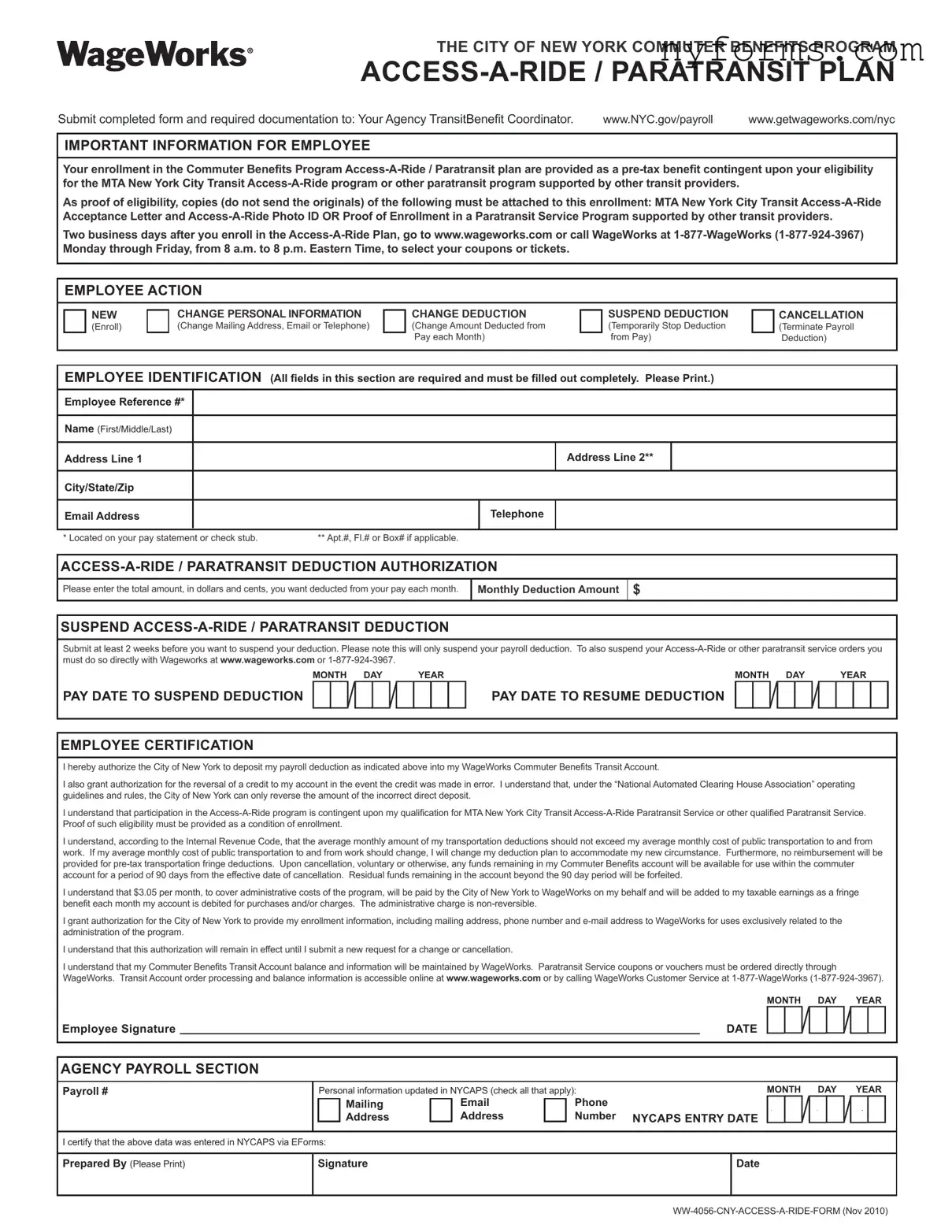 Fill a Valid Access A Ride Nyc Application Template