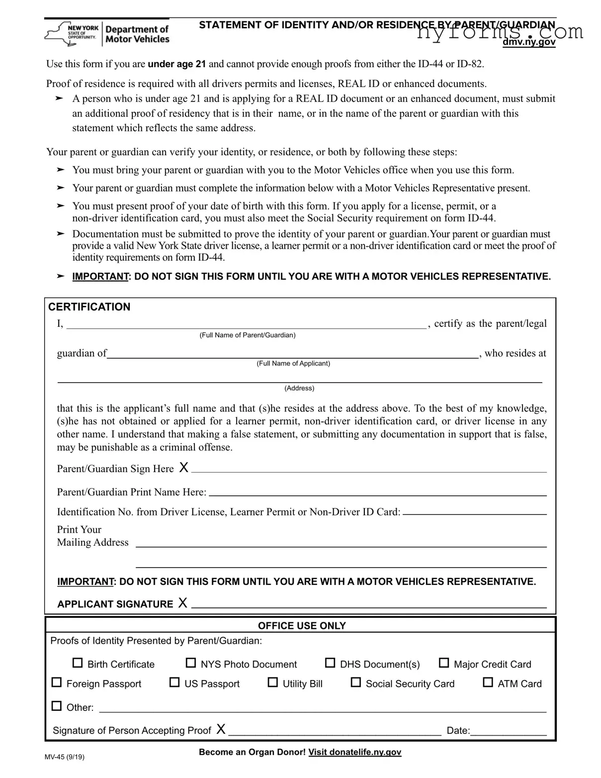 Fill a Valid New York Dmv Template