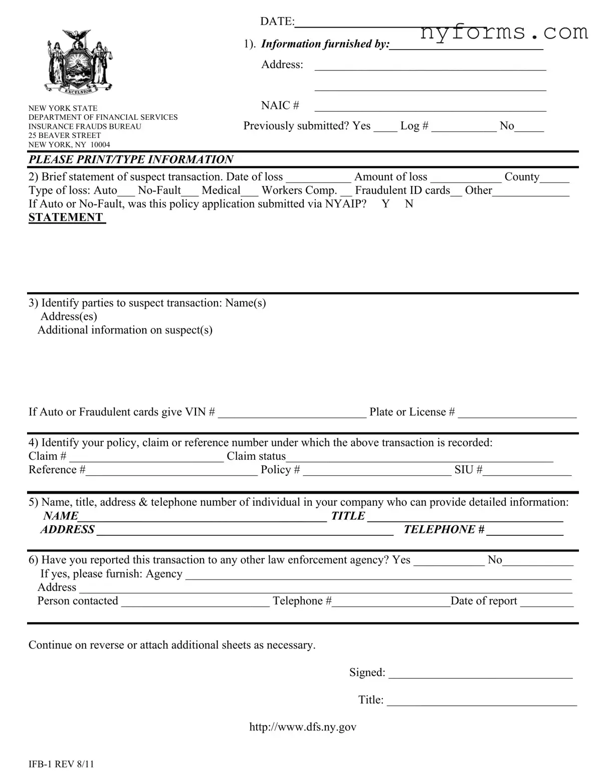 Fill a Valid New York Ifb 1 Template