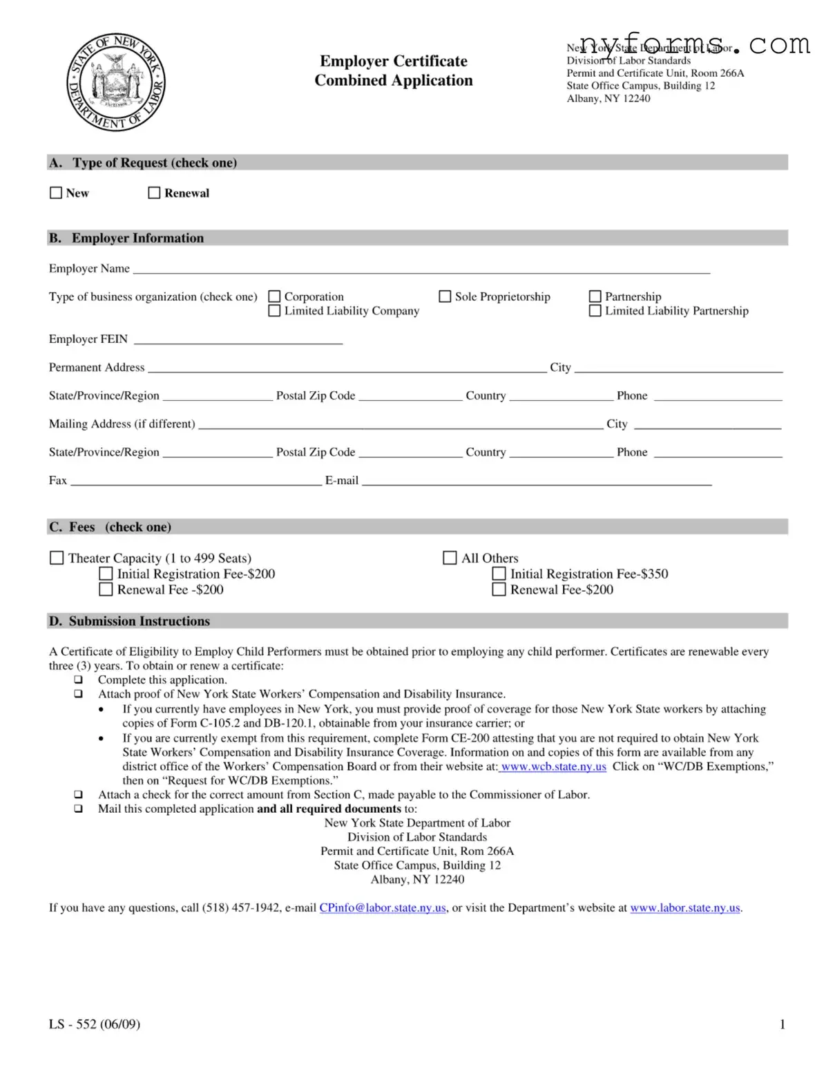 Fill a Valid New York Ls 552 Template