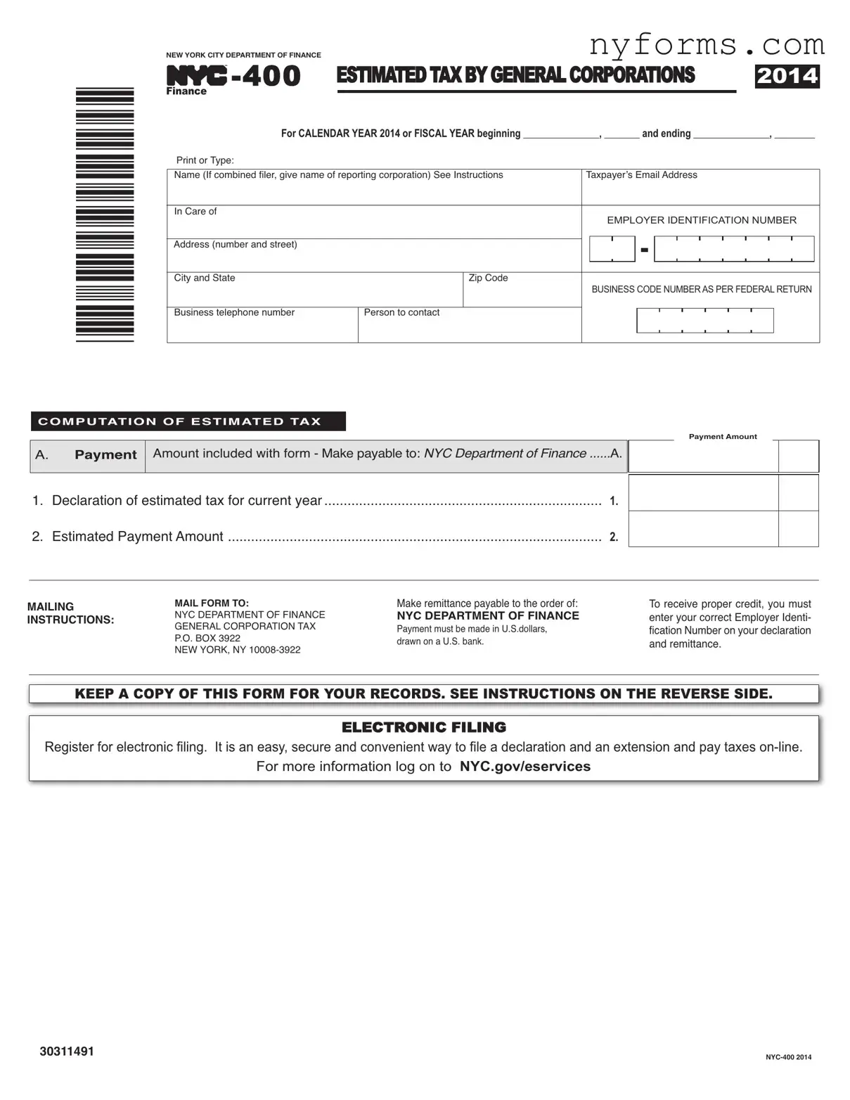 Fill a Valid Nyc 400 Template