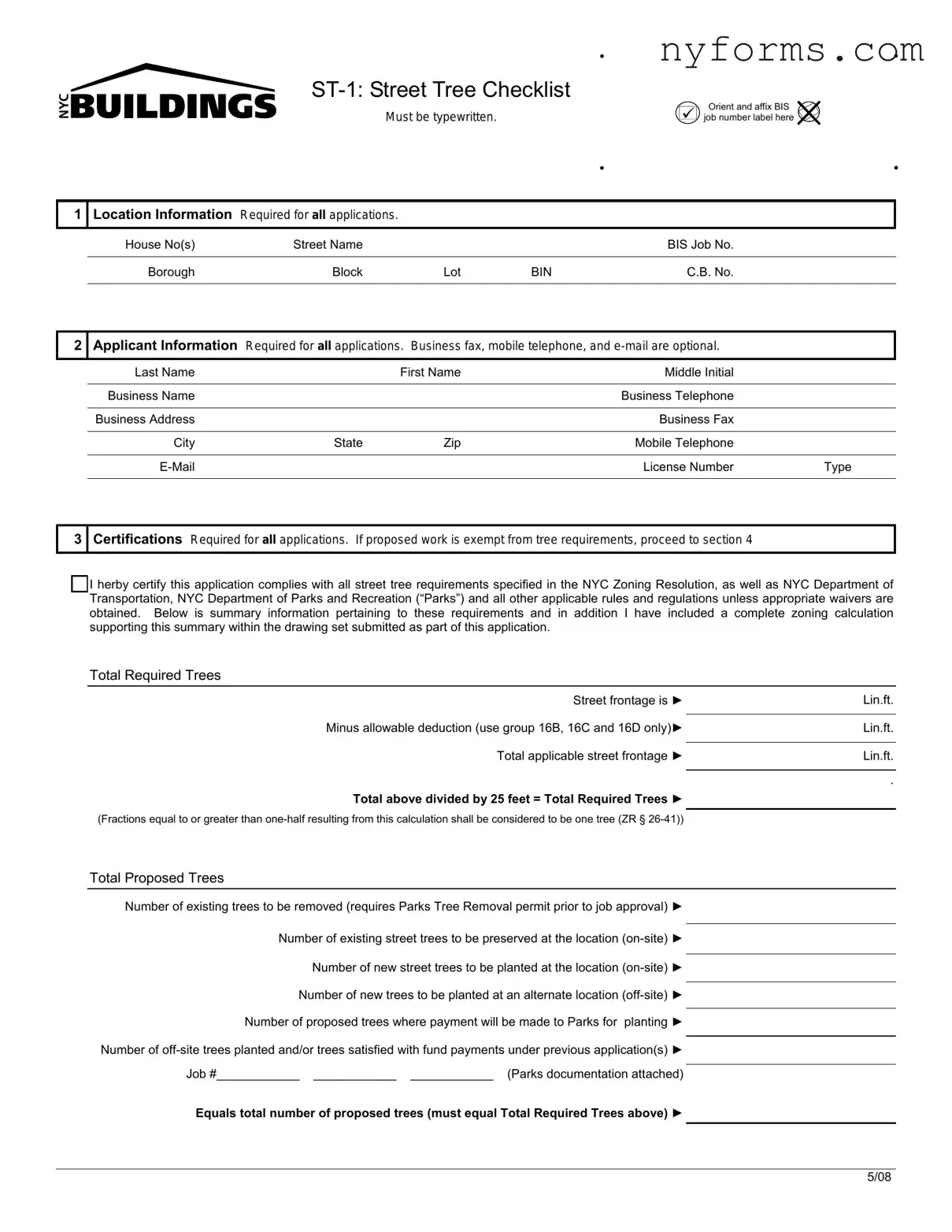 Fill a Valid Nyc Buildings St 1 Template