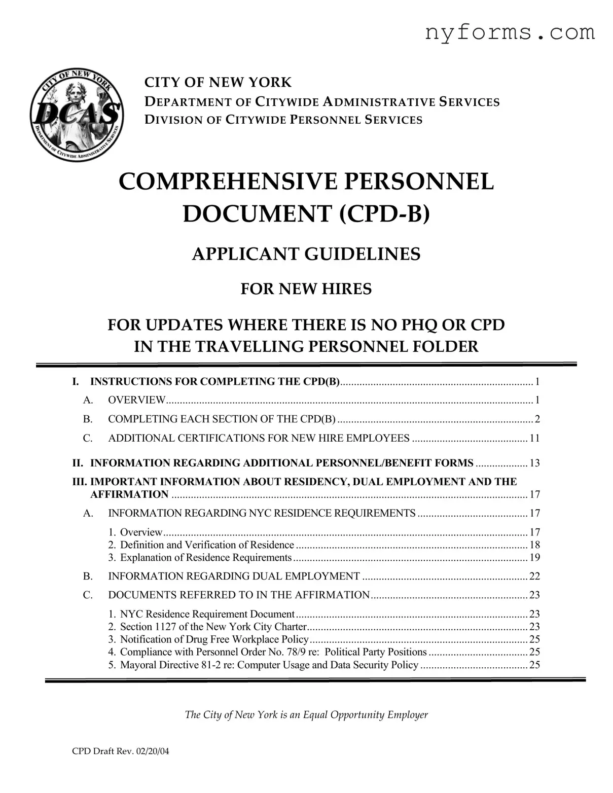 Fill a Valid Nyc Careers Comprehensive Document Template