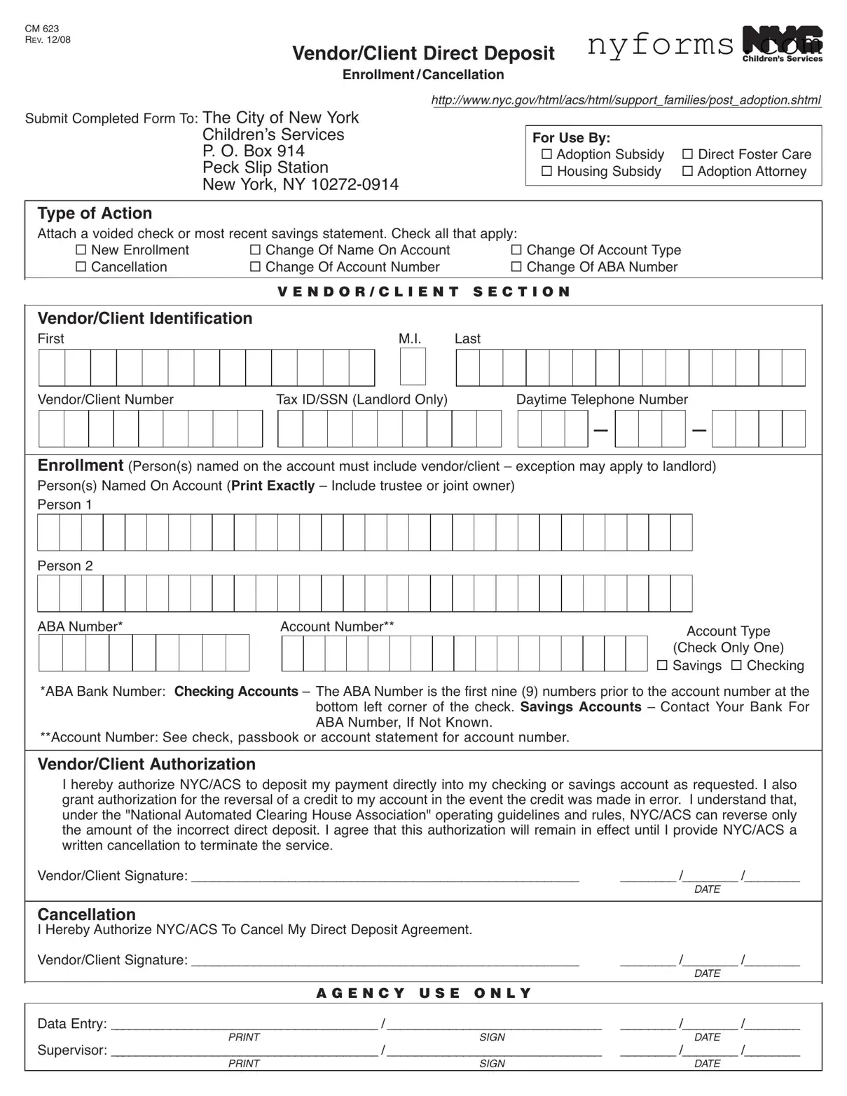 Fill a Valid Nyc Cm 623 Template
