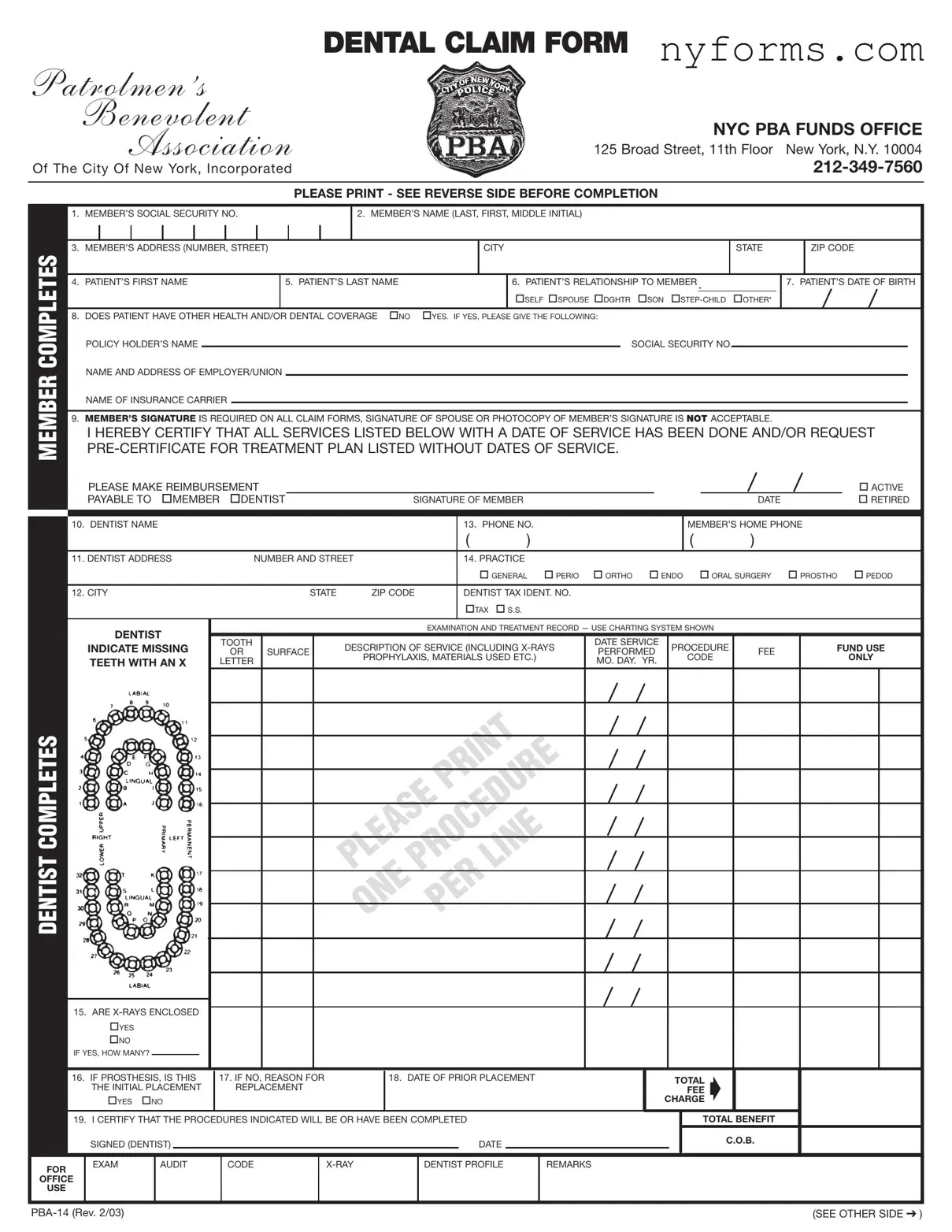 Fill a Valid Nyc Pba 14 Template