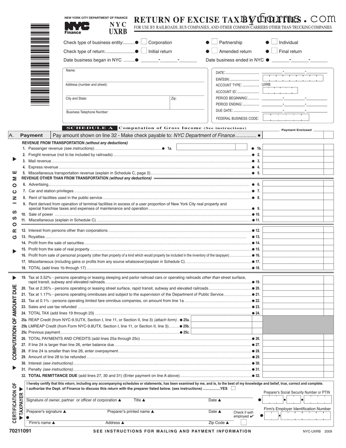 Fill a Valid Nyc Uxrb Template