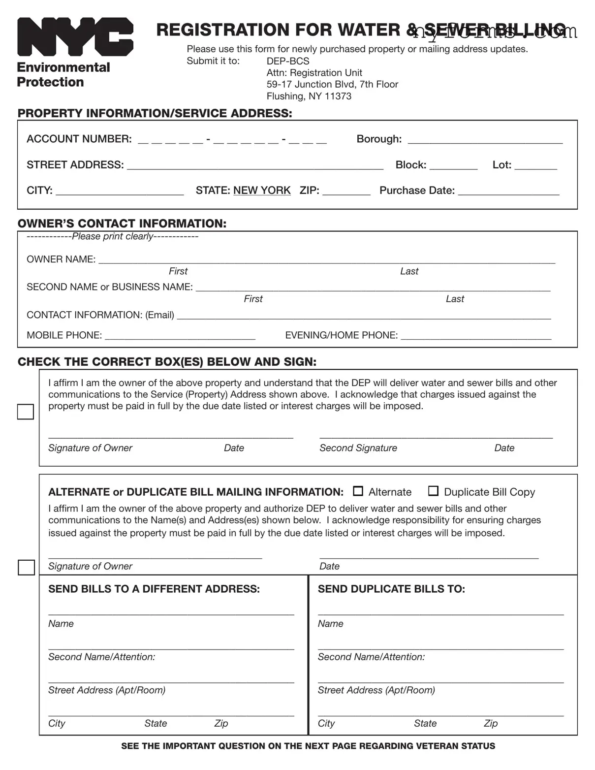 Fill a Valid Nyc Water Billing Template