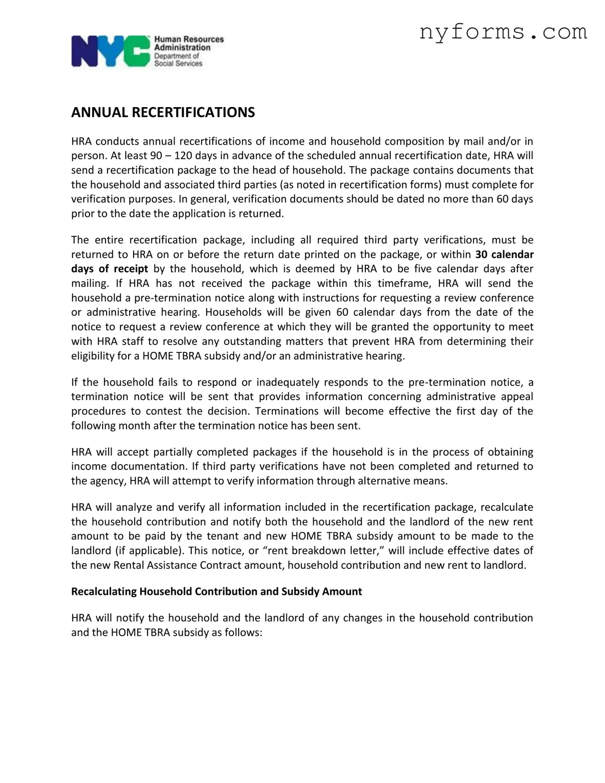 Fill a Valid Nycha Annual Recertification Template