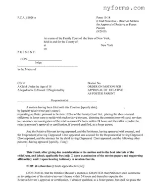 Fill a Valid New York 10 18 Template
