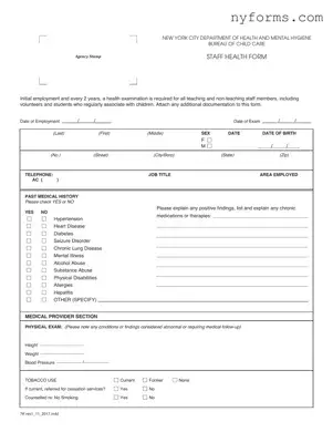 Fill a Valid New York Daycare Annual Staff Template