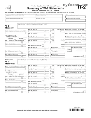 Fill a Valid New York It 2 Template