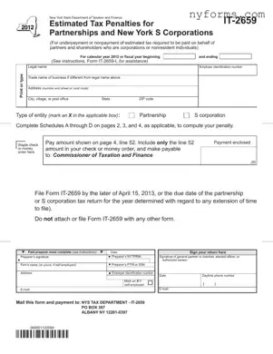 Fill a Valid New York It 2659 Template