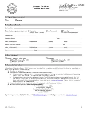 Fill a Valid New York Ls 552 Template