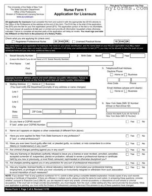 Fill a Valid New York Nurse 1 Template