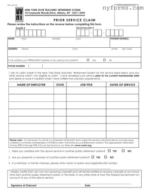 Fill a Valid New York Prs 2 Template