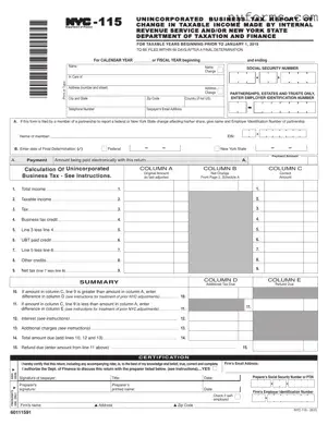Fill a Valid Nyc 115 Template