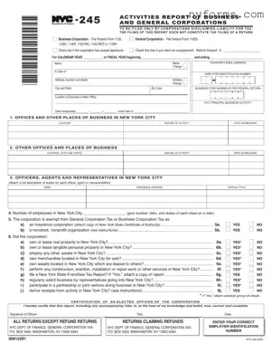 Fill a Valid Nyc 245 Template
