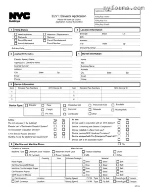Fill a Valid Nyc Buildings Elv1 Template