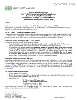 Fill a Valid NYC disability parking permit Template