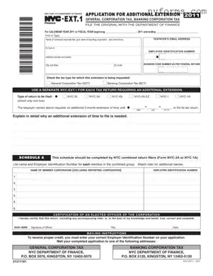Fill a Valid Nyc Ext 1 Template