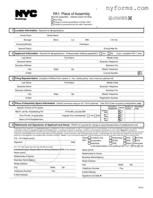 Fill a Valid Nyc Pa1 Template