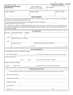 Fill a Valid Nycha 040 505A Template