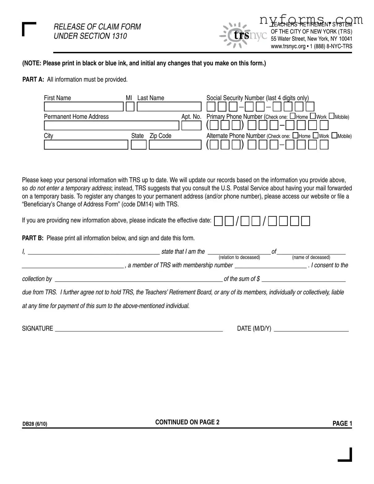 Fill a Valid Trsnyc Db28 Template
